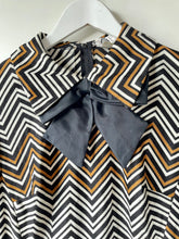 Load image into Gallery viewer, Fab geometric design vintage 1960s to 1970s knee length long sleeve dress by Carnegie of London M