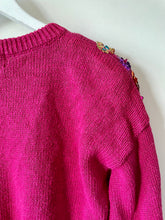 Load image into Gallery viewer, Raspberry pink vintage 1980s sequin jumper M