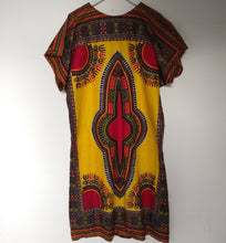 Load image into Gallery viewer, Vintage yellow boho hippy kaftan dress M to L