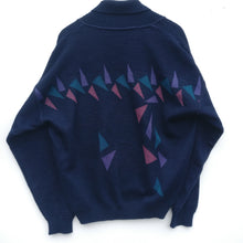 Load image into Gallery viewer, 1980s 90s vintage patterned wool blend cardigan L XL
