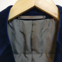 Load image into Gallery viewer, Fab vintage 1970s midnight blue velvet jacket small to medium S M