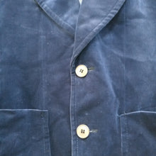 Load image into Gallery viewer, Fab vintage 1970s midnight blue velvet jacket small to medium S M