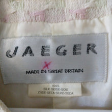 Load image into Gallery viewer, Silk vintage pink and cream Jaeger skirt suit S