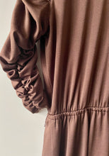 Load image into Gallery viewer, Cute plain brown knee length 1970s vintage dress by Uninhibited S/M