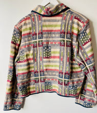 Load image into Gallery viewer, Stars and Stripes patterned vintage 1980s blazer jacket by New Identity Large L
