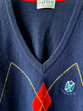 Load image into Gallery viewer, Jaeger Argyle v-neck wool jumper M to L