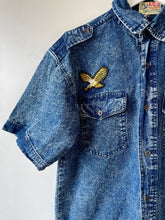 Load image into Gallery viewer, Short sleeve denim acid wash vintage 1980s made in USA unisex shirt M