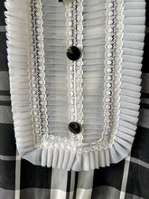Load image into Gallery viewer, Black and white tartan style check vintage 1960s long high neck Fiona dress S