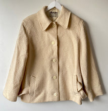 Load image into Gallery viewer, Cream wool vintage ladies Jaeger belted jacket Medium M