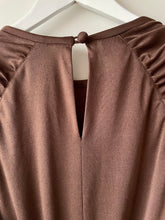 Load image into Gallery viewer, Cute plain brown knee length 1970s vintage dress by Uninhibited S/M