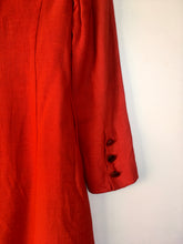 Load image into Gallery viewer, 1960s vintage red linen mod coat from Youngset by Alexon M