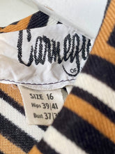 Load image into Gallery viewer, Fab geometric design vintage 1960s to 1970s knee length long sleeve dress by Carnegie of London M