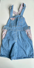Load image into Gallery viewer, 1990s short flower detail dungarees L