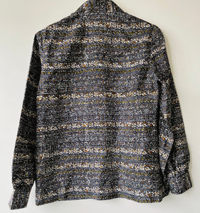 1960s vintage flower patterned long sleeve blouse M