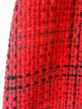 Load image into Gallery viewer, Vintage knee length scarlet pattern wool blend skirt S