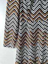 Load image into Gallery viewer, Fab geometric design vintage 1960s to 1970s knee length long sleeve dress by Carnegie of London M
