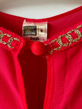 Load image into Gallery viewer, Cherry red Spinney Dicel vintage 1960s long sleeve  jumpsuit, play suit, catsuit all in one M