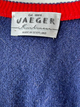 Load image into Gallery viewer, Jaeger Argyle v-neck wool jumper M to L