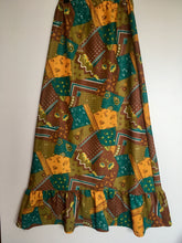 Load image into Gallery viewer, 1970s vintage peasant patchwork style polyester long maxi skirt S