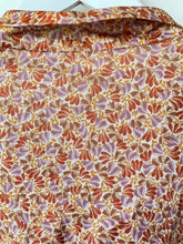 Load image into Gallery viewer, 1970s flower pattern midi vintage pussy bow dress with belt L