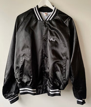 Load image into Gallery viewer, Black baseball style vintage bomber jacket Large L