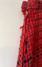 Load image into Gallery viewer, Vintage knee length scarlet pattern wool blend skirt S