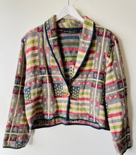 Load image into Gallery viewer, Stars and Stripes patterned vintage 1980s blazer jacket by New Identity Large L