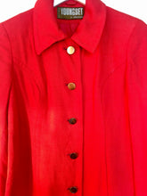 Load image into Gallery viewer, 1960s vintage red linen mod coat from Youngset by Alexon M