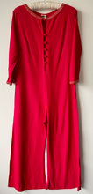 Load image into Gallery viewer, Cherry red Spinney Dicel vintage 1960s long sleeve  jumpsuit, play suit, catsuit all in one M