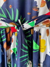 Load image into Gallery viewer, Colourful 1980s vintage button down puff sleeve dress M to L