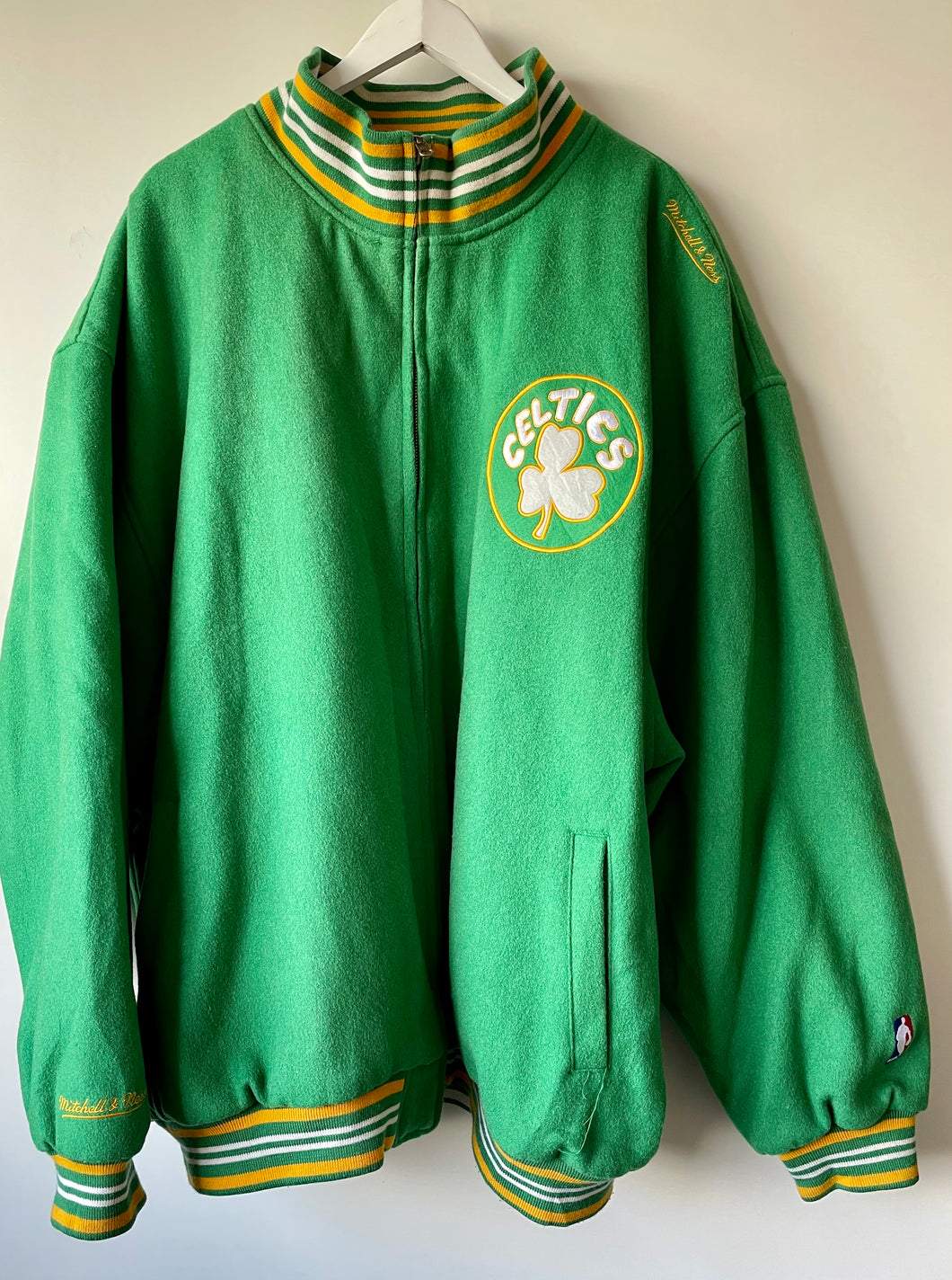 Mitchell & Ness Celtics NBA reversible wool bomber jacket XXXL