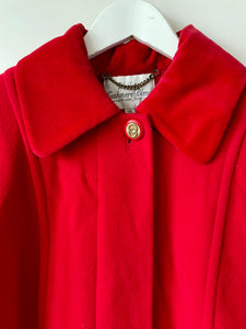 Cherry red vintage cashmere blend ladies vintage coat Medium M