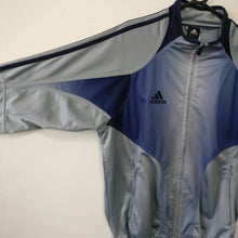 Load image into Gallery viewer, Noughties Adidas track jacket with 3 stripe sleeve and unusual design L