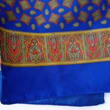 Load image into Gallery viewer, Light vintage 1960s blue patterned scarf