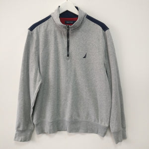 Nautica quarter zip grey spell out sweatshirt M