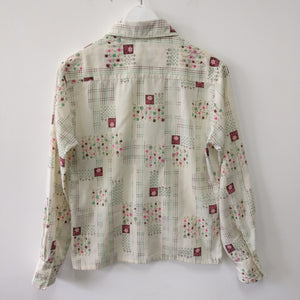 1960s or 70s vintage folk style blouse shirt M
