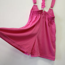 Load image into Gallery viewer, Cute 1980s vintage pink short dungerees one size M