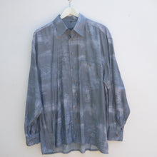 Load image into Gallery viewer, Pastel blue and grey vintage 1980s or 1990s long sleeved shirt by Nick Taylor L