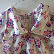 Load image into Gallery viewer, Vintage cute floral 1960s or 70s crimplene dress M