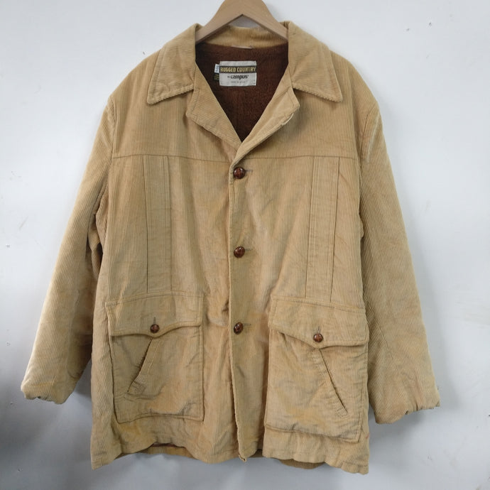 Chunky and warm American 1970s corduroy work chore jacket by Campus Rugged Country XL