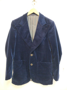 Fab vintage 1970s midnight blue velvet jacket small to medium S M