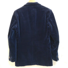 Load image into Gallery viewer, Fab vintage 1970s midnight blue velvet jacket small to medium S M