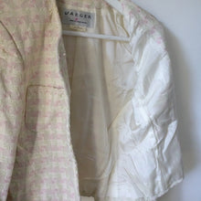 Load image into Gallery viewer, Silk vintage pink and cream Jaeger skirt suit S