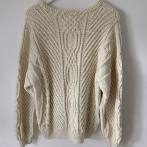 Soft cream cable knit  handmade jumper M to L