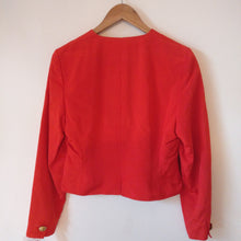 Load image into Gallery viewer, Red vintage ladies cropped Jaeger made in Great Britain 1980s jacket M