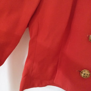 Red vintage ladies cropped Jaeger made in Great Britain 1980s jacket M