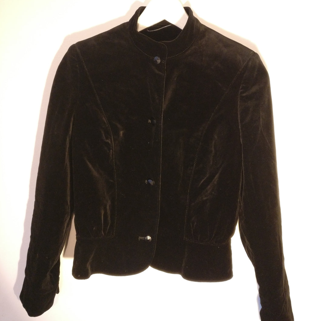 Vintage Dereta 1970s/80s black velvet jacket S