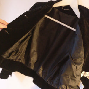 Vintage Dereta 1970s/80s black velvet jacket S