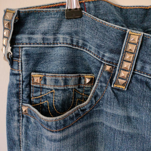 Vintage True Religion blue studded jeans made in USA 34 M