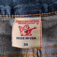 Load image into Gallery viewer, Vintage True Religion blue studded jeans made in USA 34 M